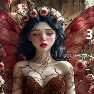 Ethereal Fairy Surrounded By Vibrant Pink Roses Tissue Paper