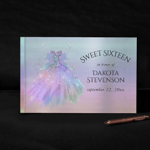 Ethereal Fairy Wing Gown   Rainbow Pastel Sheen Guest Book