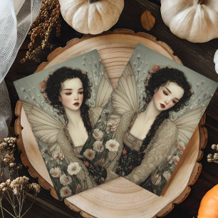 Ethereal Fairy With Wings in flower Garden Art  Postcard