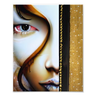 Ethereal Fantasy Art Gold and Black Photo Print
