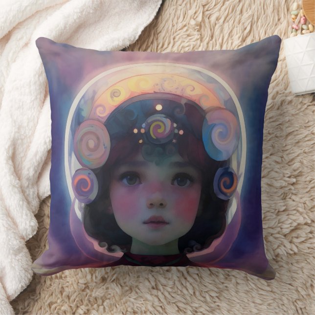 Ethereal Fantasy Celestial Child Dream Guardian Cushion (Blanket)