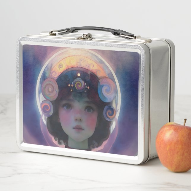 Ethereal Fantasy Celestial Child Dream Guardian Metal Lunch Box (In Situ)