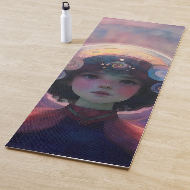 Ethereal Fantasy Celestial Child Dream Guardian Yoga Mat (In Situ)