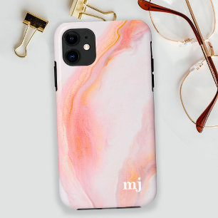 Ethereal Feminine Pink Marble with Monogram Case-Mate iPhone Case
