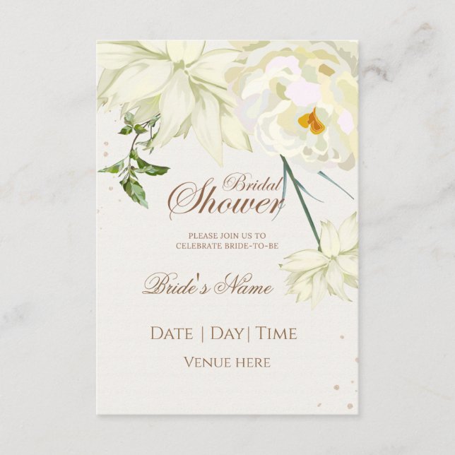 Ethereal Floral Bridal Shower Invitation (Front)