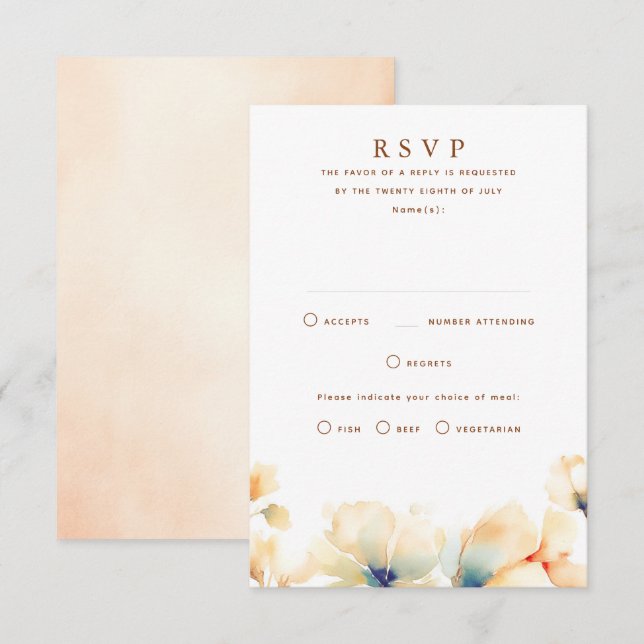 Ethereal Floral Wedding RSVP Cards (Front/Back)