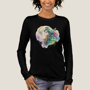 Ethereal Floral Woman Hummingbird Watercolor T-Shi Tri-Blend Shirt