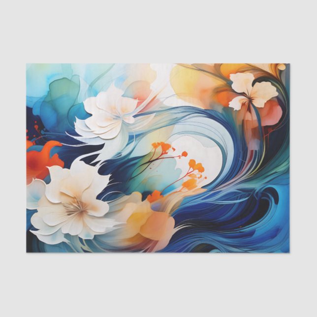 Ethereal Flow of Alcohol Ink Tissue Paper (Front)