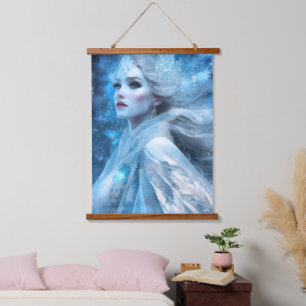 Ethereal Frozen Snow Queen Fantasy Art Hanging Tapestry