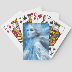 Ethereal Frozen Snow Queen Fantasy Art Playing Cards