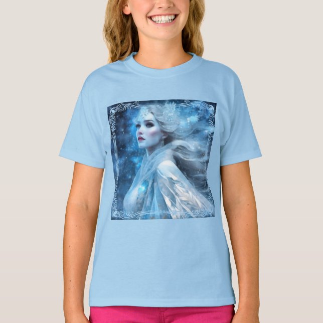 Ethereal Frozen Snow Queen Fantasy Art T-Shirt (Front)