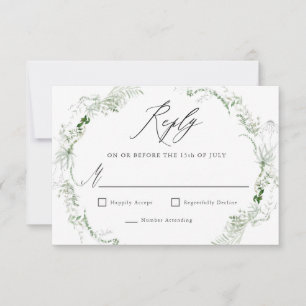Ethereal Garden Greenery Botanical Wedding RSVP Card