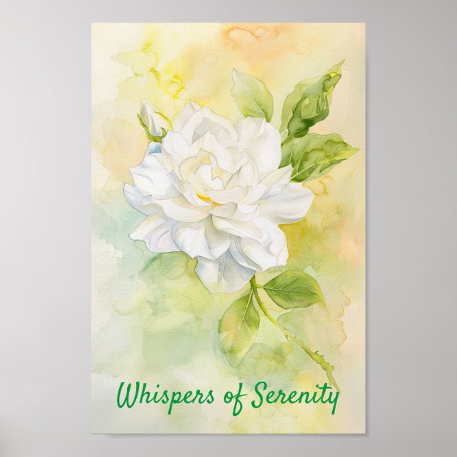 Ethereal Gardenia: A Dance of Light and Petals Poster (Front)