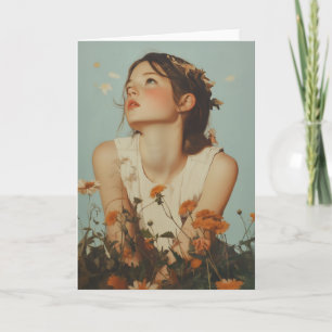 Ethereal Girl in Wildflowers Invitation