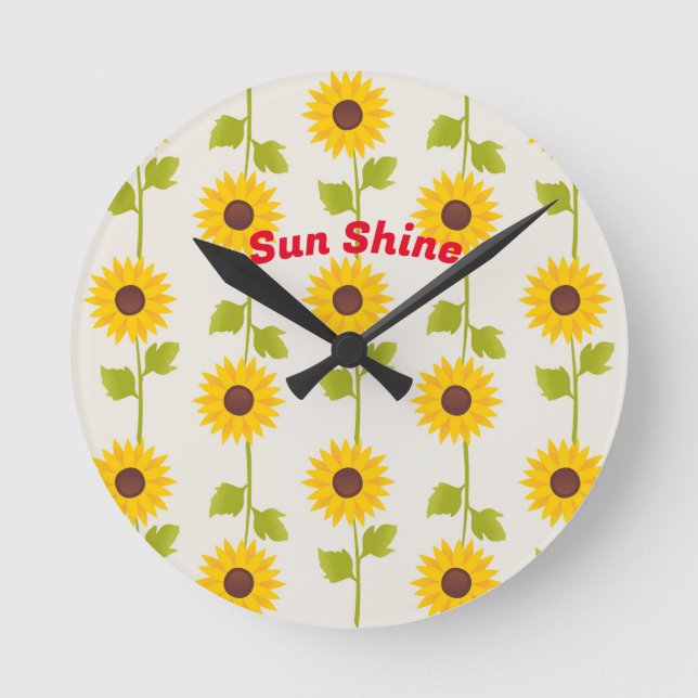 Ethereal Glow: Gold and Grey Abstract Boho Pillow Round Clock (Front)