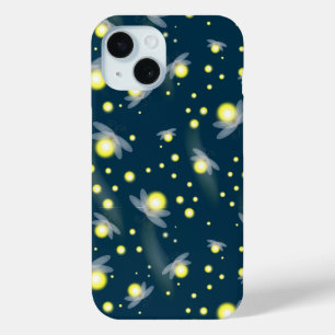 Ethereal Glowing Fireflies at Night Pattern iPhone 15 Case