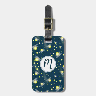 Ethereal Glowing Fireflies at Night Pattern Luggage Tag