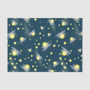 Ethereal Glowing Fireflies at Night Pattern Tissue Paper