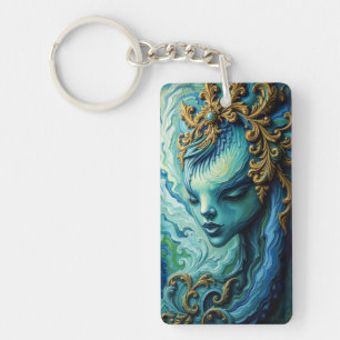 Ethereal Goddess: Fusion of Art and Fantasy Key Ring