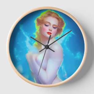 Ethereal Goddess Portrait – Surreal Fantasy Clock