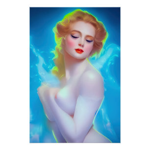 Ethereal Goddess Portrait – Surreal Fantasy Poster