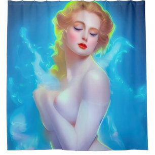 Ethereal Goddess Portrait – Surreal Fantasy Shower Curtain