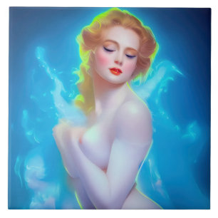 Ethereal Goddess Portrait – Surreal Fantasy Tile