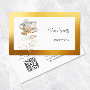 Ethereal Gold Rose Flower Business Card