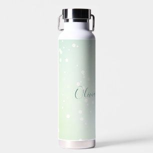 Ethereal Green Galaxy Style with Name Wireless Cha Water Bottle