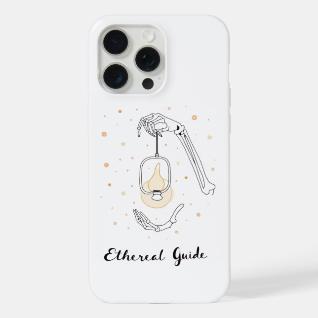 Ethereal Guide Skeleton Hand Lantern iPhone 15 Case (Back)