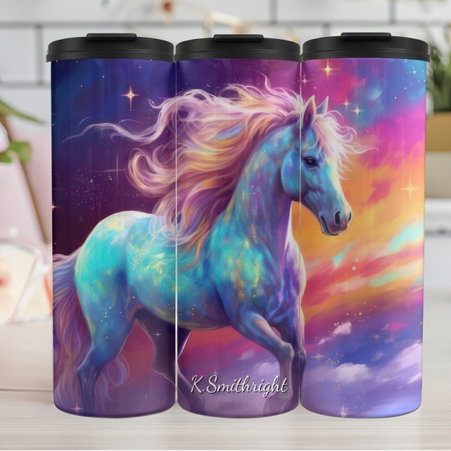 Ethereal Horse Pink Mane Stars Thermal Tumbler (Creator Uploaded)