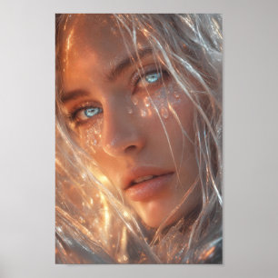 Ethereal Icelight Reverie Portrait Poster