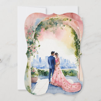 Ethereal Indian Wedding" Watercolor Flat Card