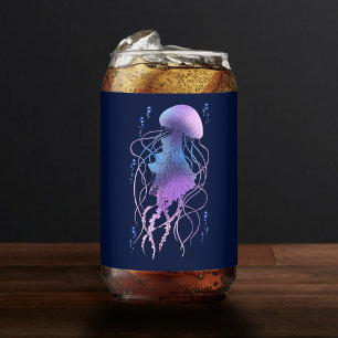 Ethereal Jellyfish Violet Blue Can Glass