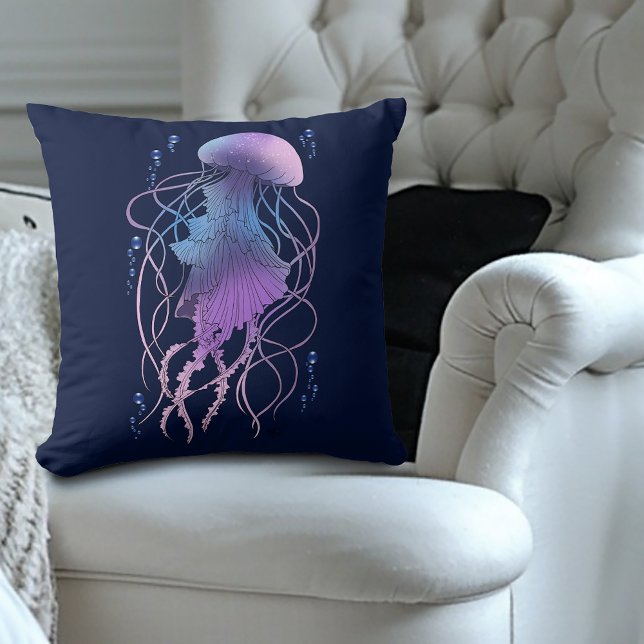 Ethereal Jellyfish Violet Blue Cushion (Creator Uploaded)