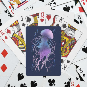 Ethereal Jellyfish Violet Blue Playing Cards