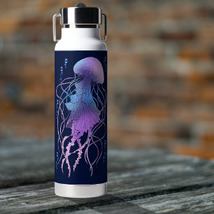 Ethereal Jellyfish Violet Blue Water Bottle
