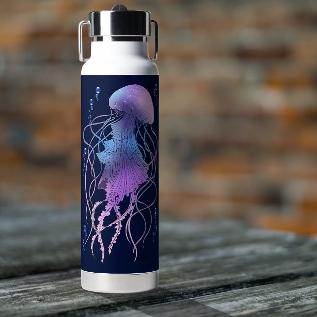 Ethereal Jellyfish Violet Blue Water Bottle (Creator Uploaded)