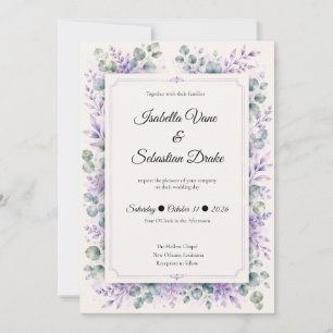 Ethereal Lavender Floral Wedding Invitation