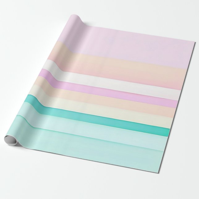 Ethereal Lines: Pastel Perfection Wrapping Paper (Unrolled)