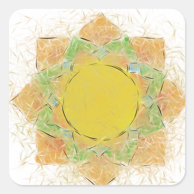 Ethereal Lotus Flower Square Sticker (Front)