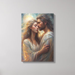 Ethereal Lovers Dreamy Romantic Oil Canvas Print