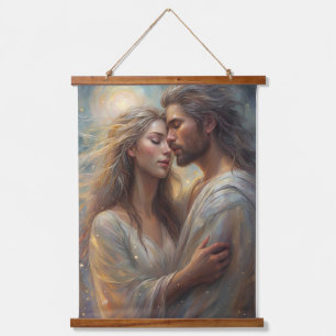 Ethereal Lovers Dreamy Romantic Oil Hanging Tapestry