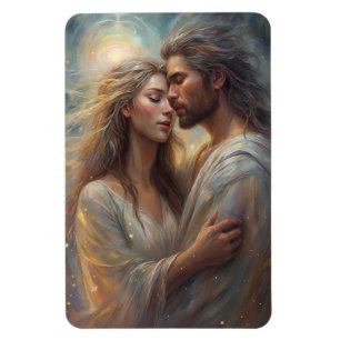 Ethereal Lovers Dreamy Romantic Oil Print Magnet