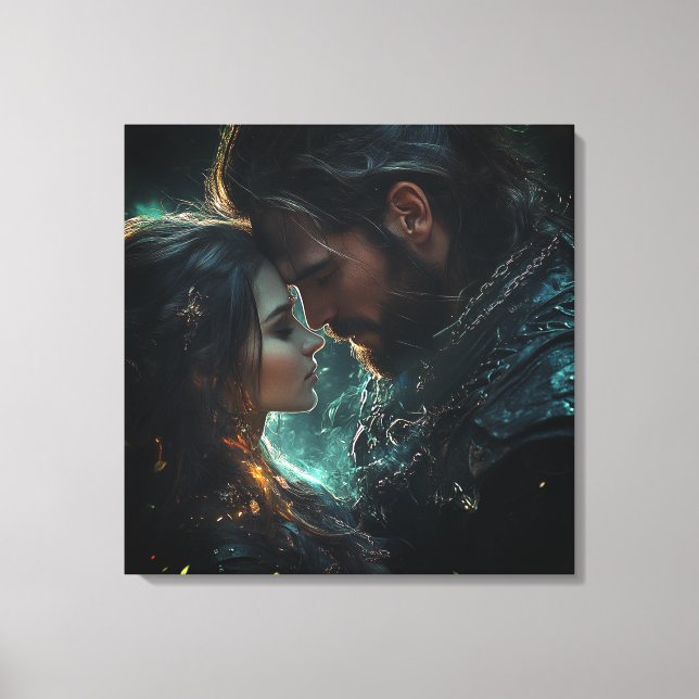 Ethereal Lovers in a Stormy Night Canvas Print (Front)