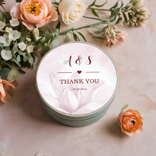 Ethereal Magnolia Flower, Thank You  Classic Round Sticker