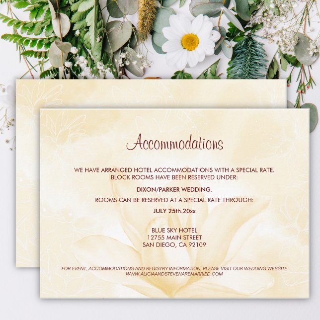 Ethereal Magnolia Flower, Wedding Accommodations  Enclosure Card (Creator Uploaded)