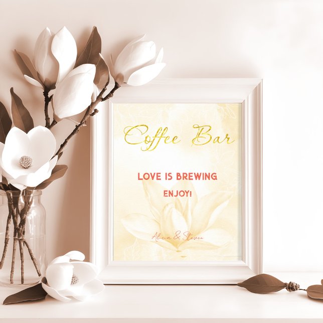 Ethereal Magnolia Flower, Wedding Coffee Bar Poster (Creator Uploaded)