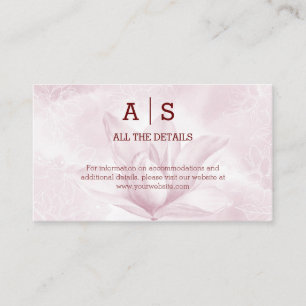 Ethereal Magnolia Flower, Wedding Details  Enclosure Card
