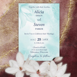 Ethereal Magnolia Flower, Wedding Invitation